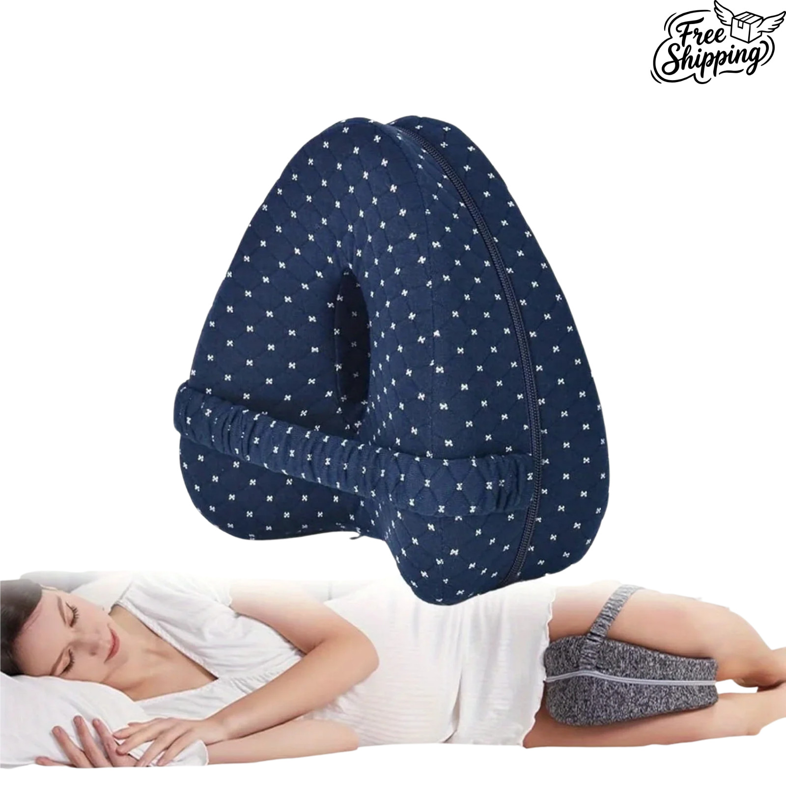 Memory Foam Knee Pillow for Side Sleepers Sciatica Hip Joint Back Pain Relief
