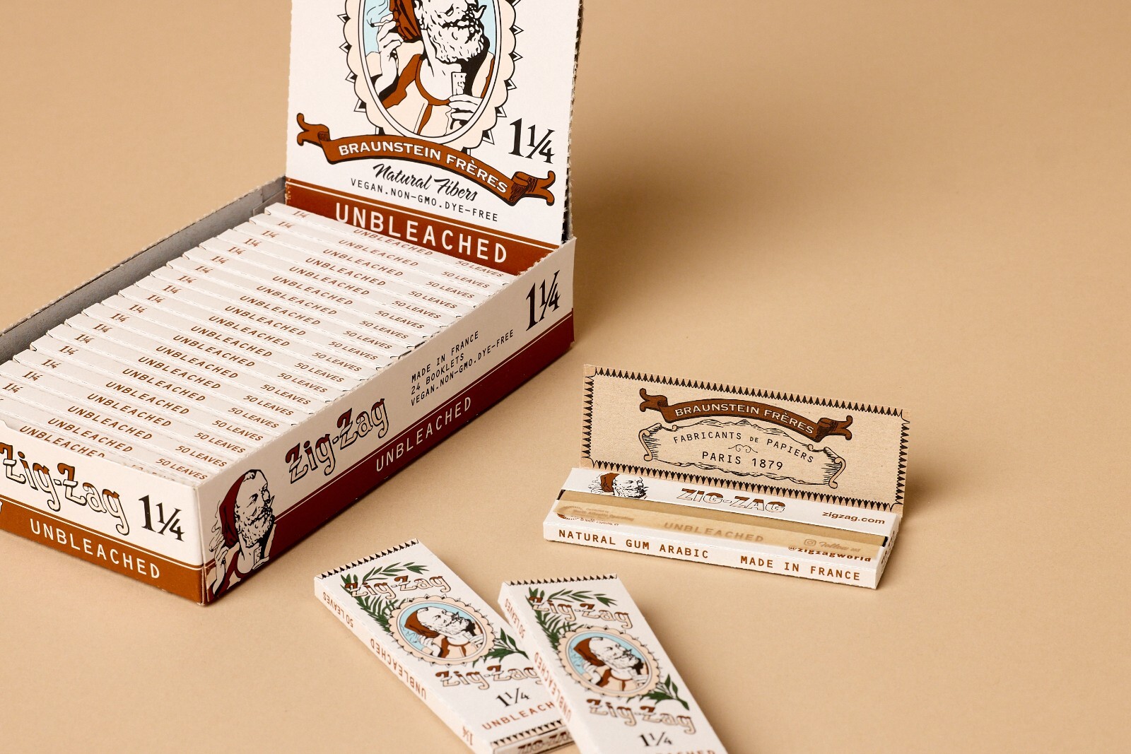 ZIG-ZAG Rolling Papers 1¼ Unbleached - Vintage [Limited Edition] (24-Pack)