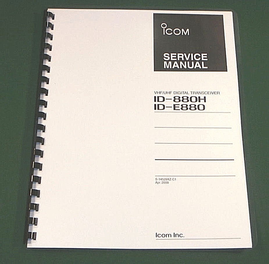 Icom ID-880/H Service Manual: w/Full Set of 11" X 17" Foldouts & Plastic Covers!