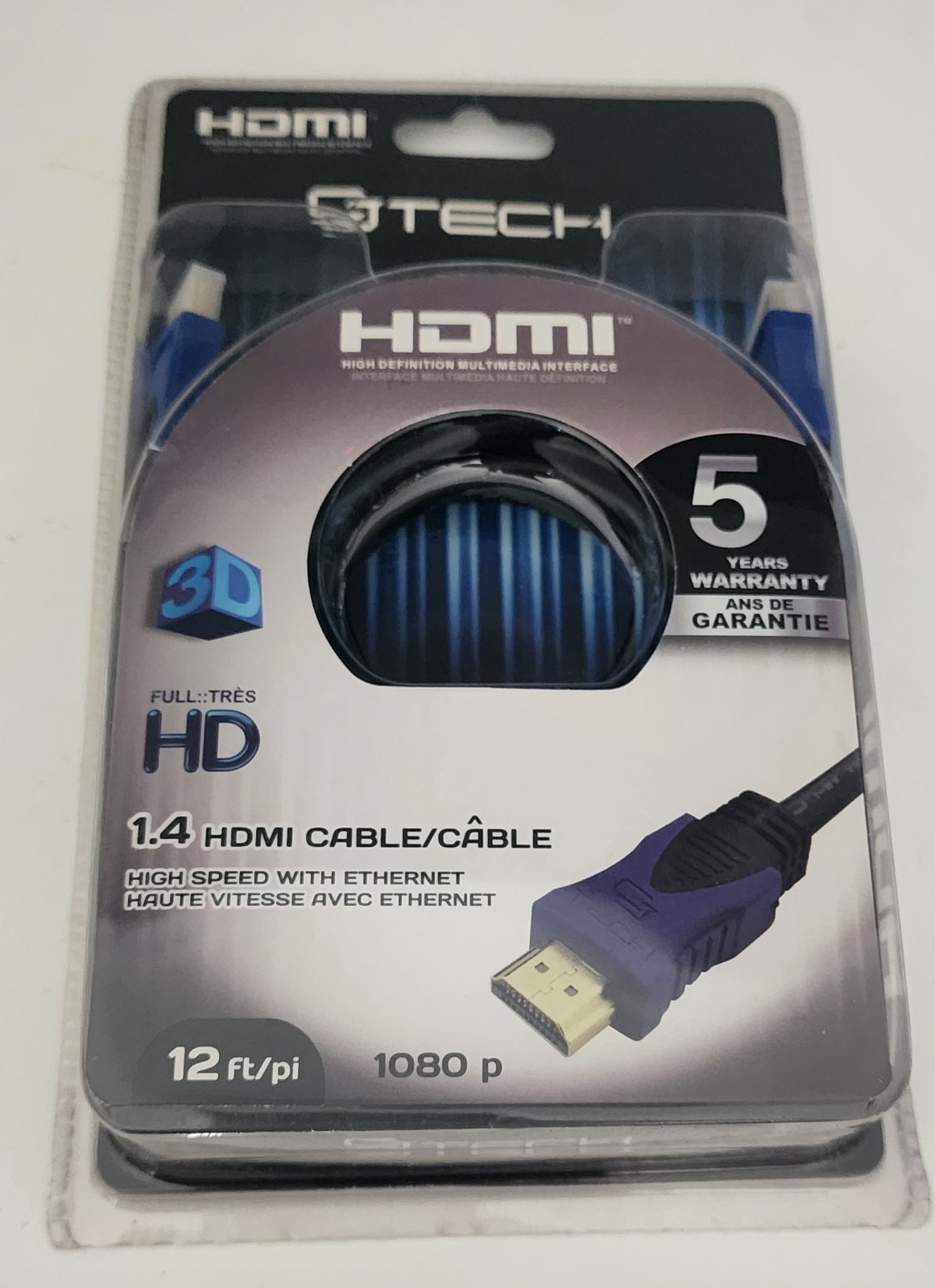 Cj Tech HDMI Cable (12 Ft) High Speed W/Ethernet 3D Support