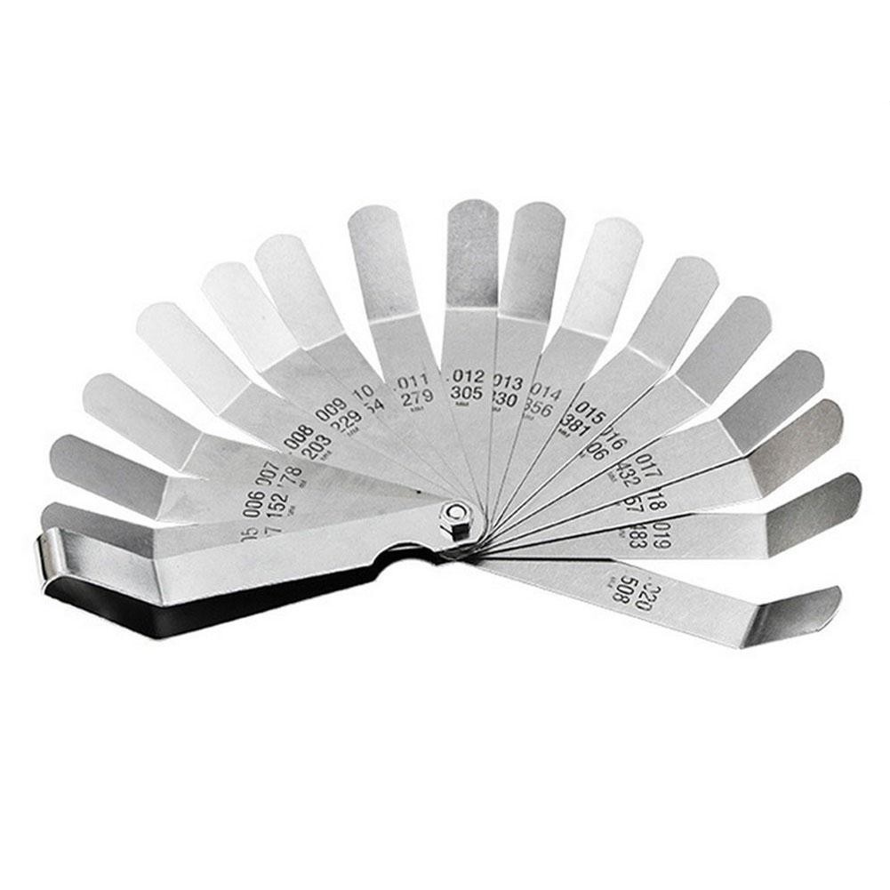 1 Set 16 Blades Feeler Gauge 0.127to 0.508mm Stainless Steel Gap Metric Filler