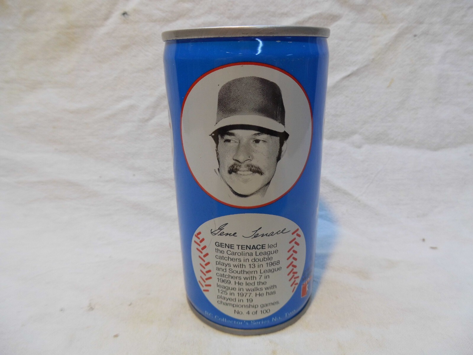 ROYAL CROWN RC COLA BASEBALL C/S SODA CAN~GENE TENACE #4/100