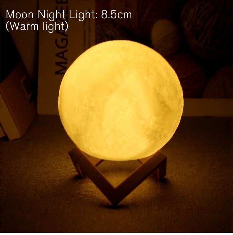 Moon Night Light Table Lamp USB Charging Remote Touch Control Home Decor Gift