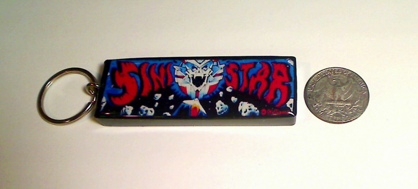 Sinistar Arcade Marquee Coin Door accessory Keychain