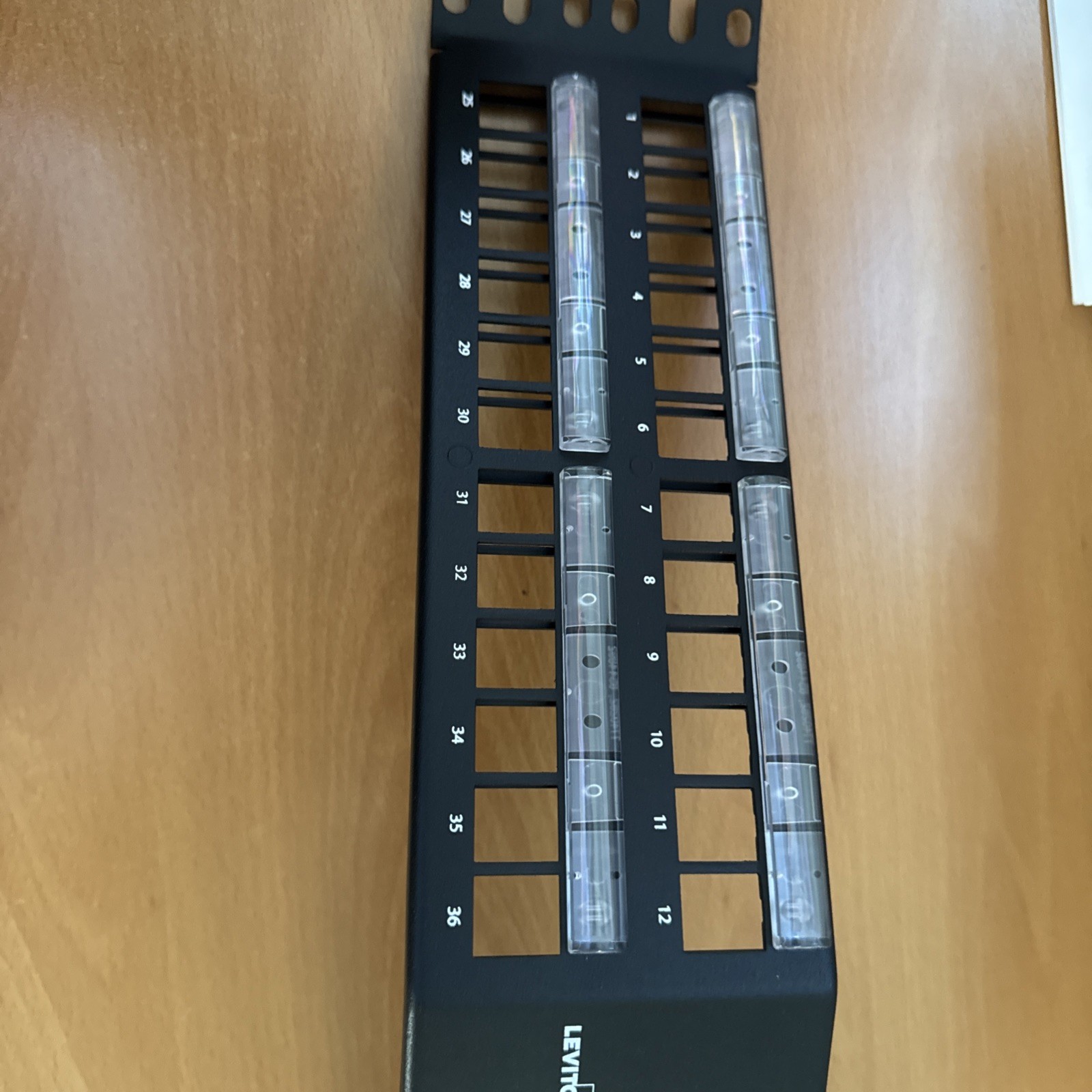 Leviton 49256-L48 2RU 48‑Port Angled Quickport Patch Panel Black w/Label Window
