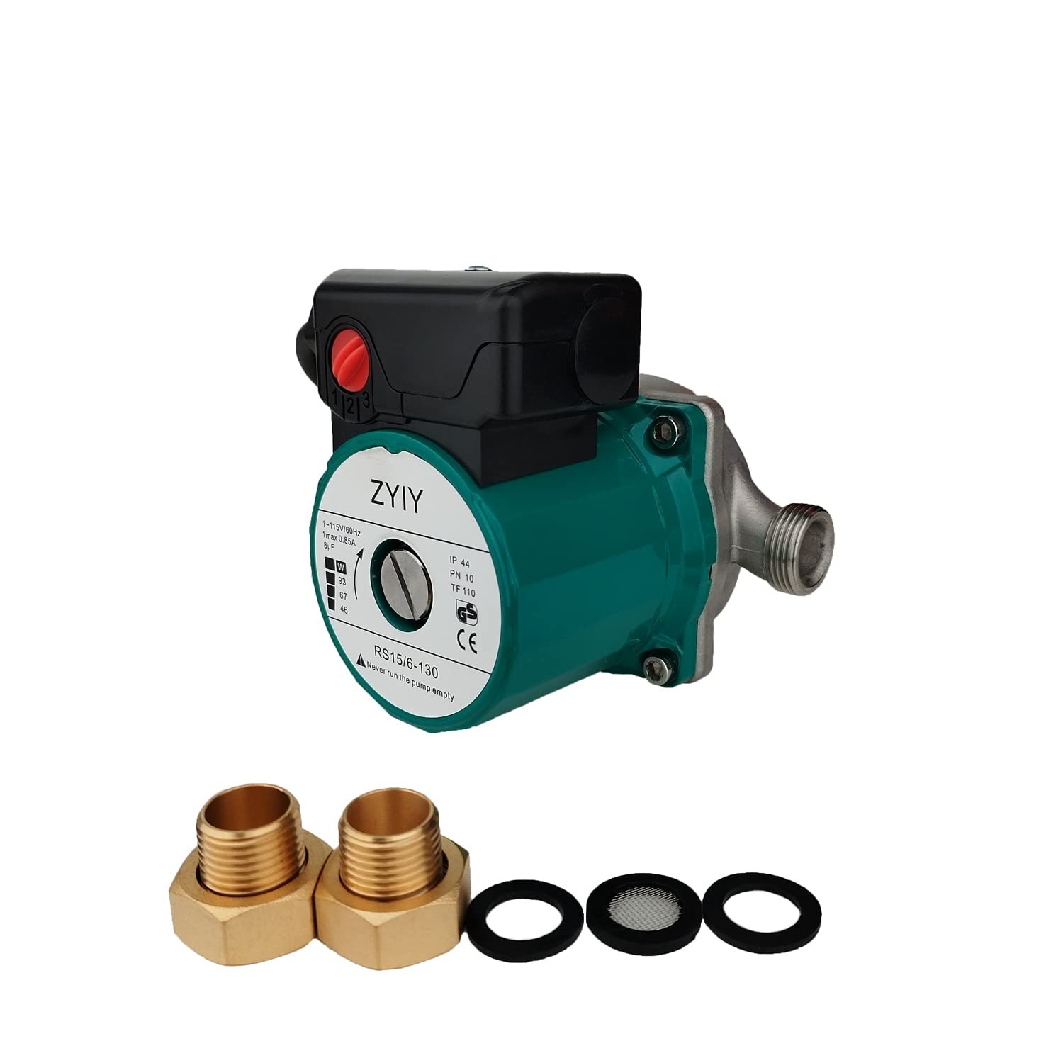 Zyiy 115V Stainless Steel 3-Speed Hot Water Pressure Booster Pump Recirculator