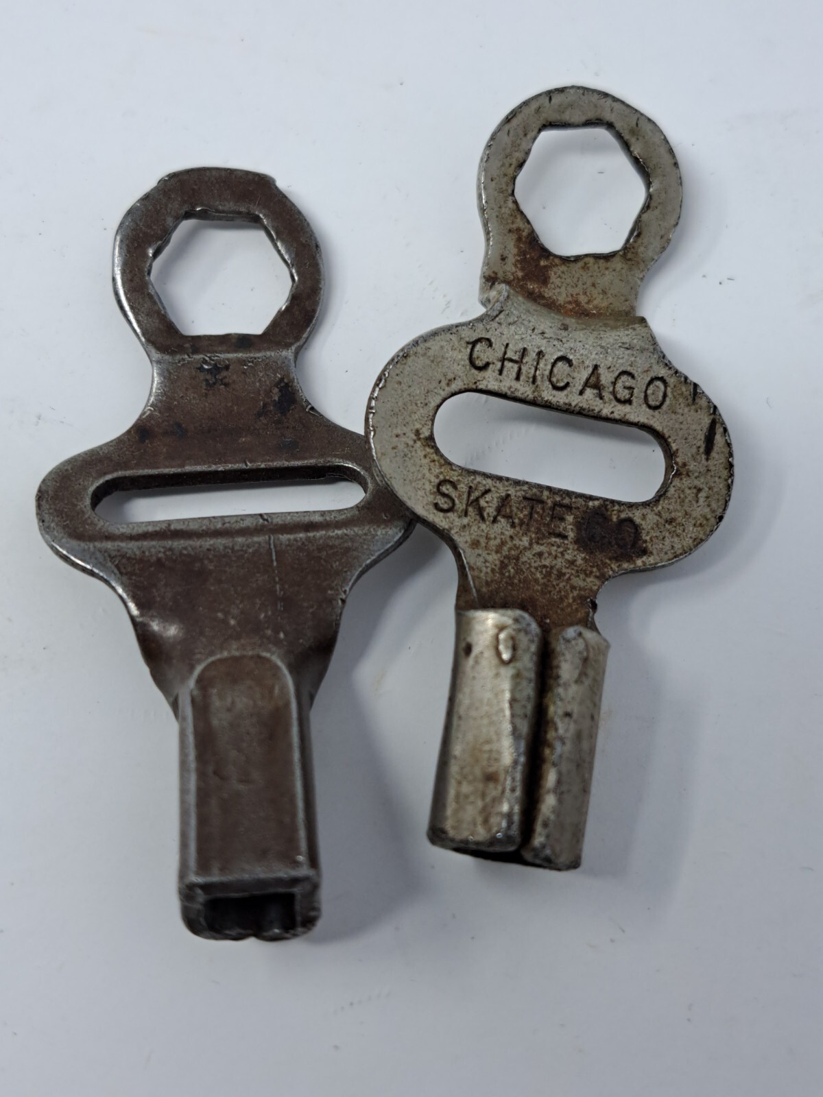 2 Vintage Roller Skate Keys Chicago Skate Co & Unmarked