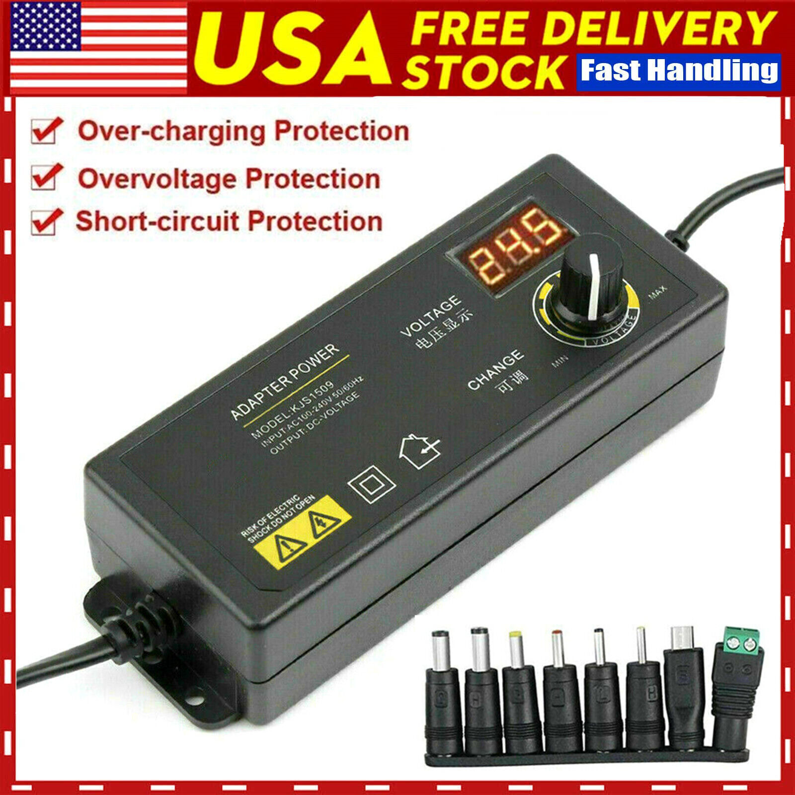 Adjustable AC/DC Power Supply Adapter Charger Variable Voltage 3V-24V UniversalE