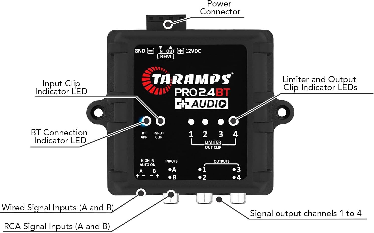 Taramps PRO 2.4BT + Audio Digital Audio Processor with Bluetooth Audio Player