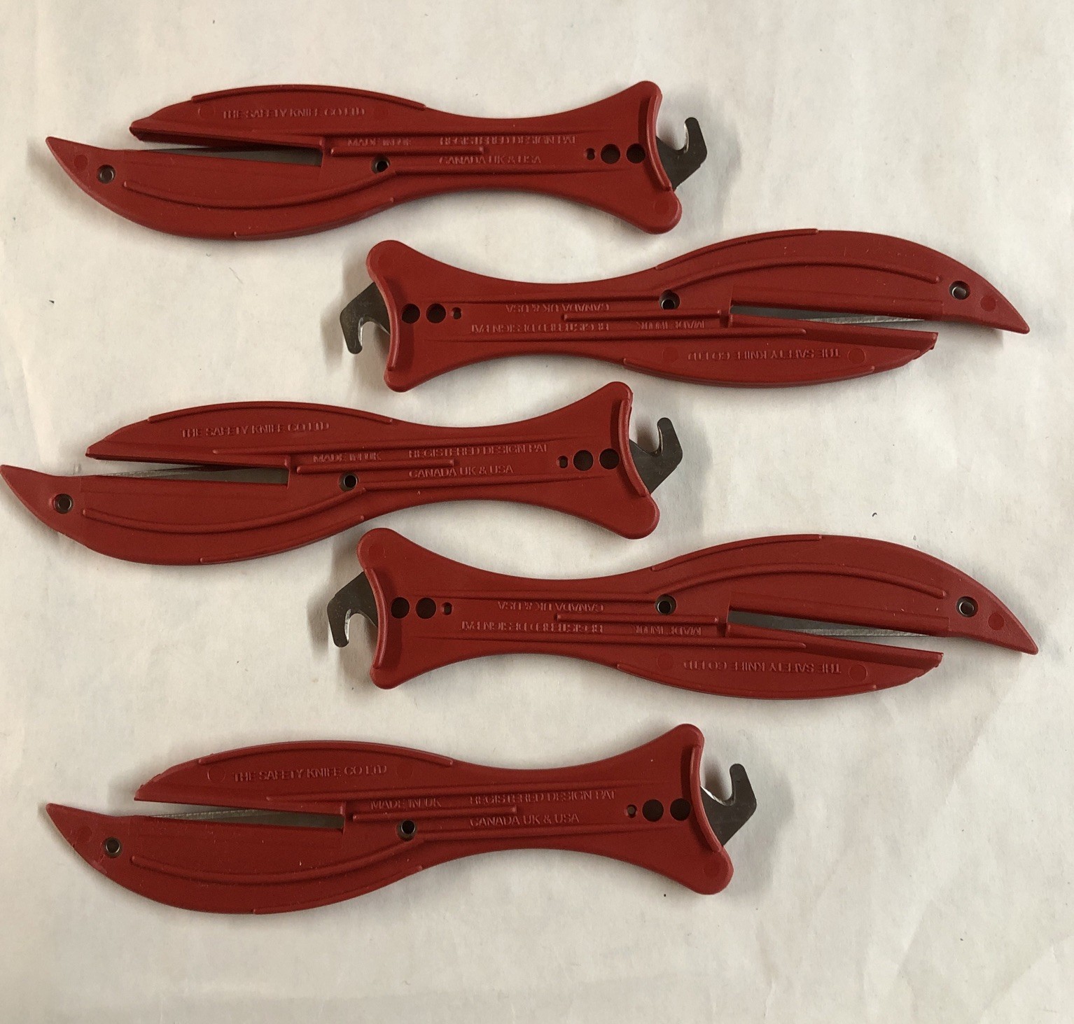 Safety Knife Company Fish 600M Utility Warehouse Hook Box Cutter - Lot of 5