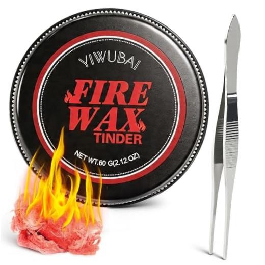Survival Fire Starter Kit - Stainless Steel Tweezers for Clean Handling -Long