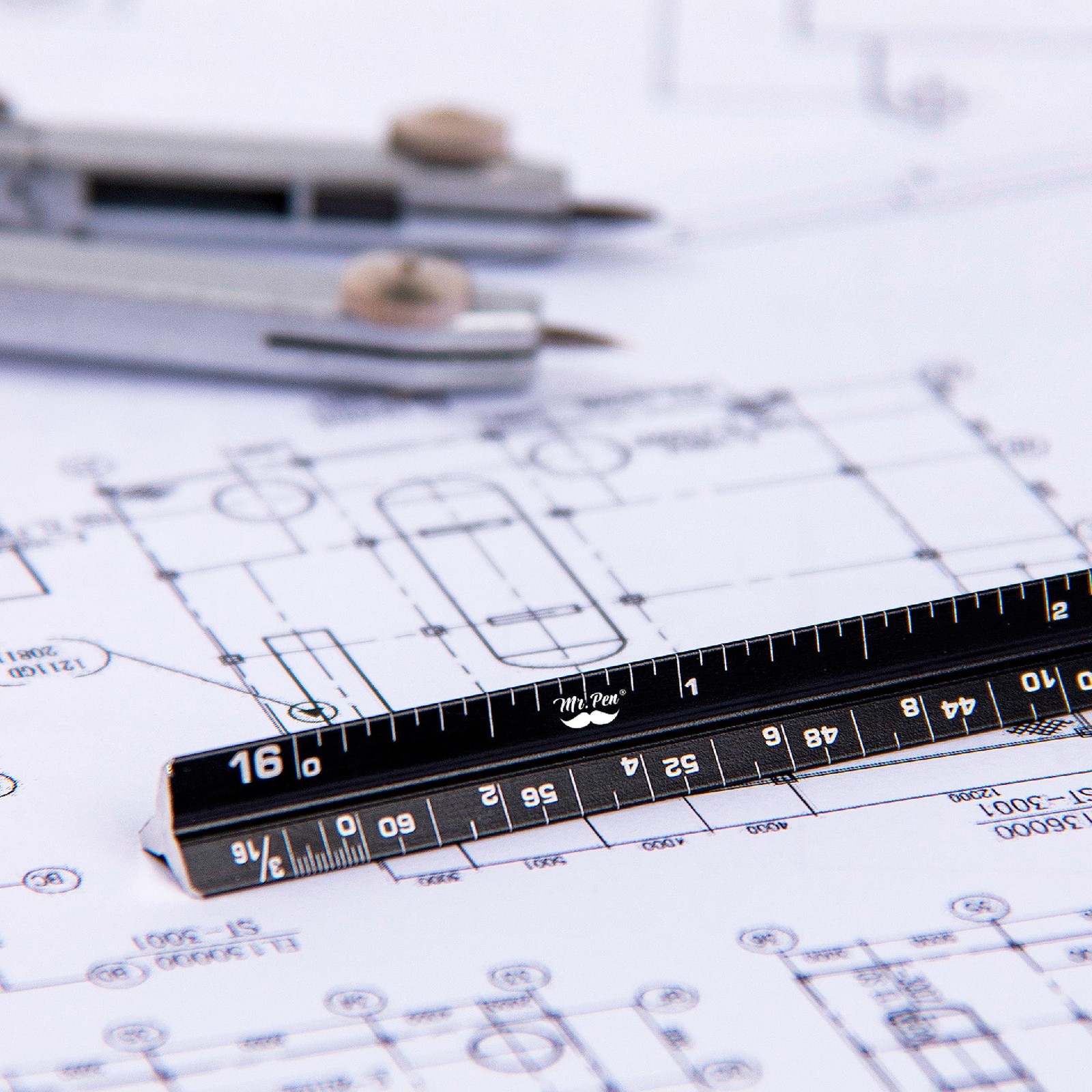 - 6 Inch, 2 Pack, Pocket Size Ruler, Small Architectural Scale