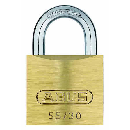 Abus 55066 Padlock, 1" H, 1 1/8" W, Brass