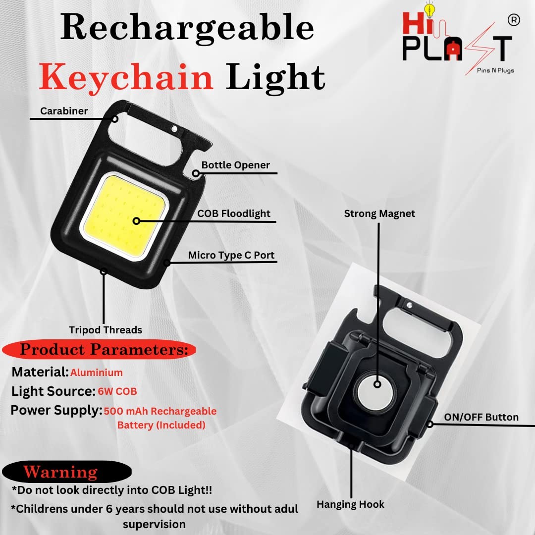 Waterproof Mini Portable Small Work Light, Aluminum, Rechargeable (Red)