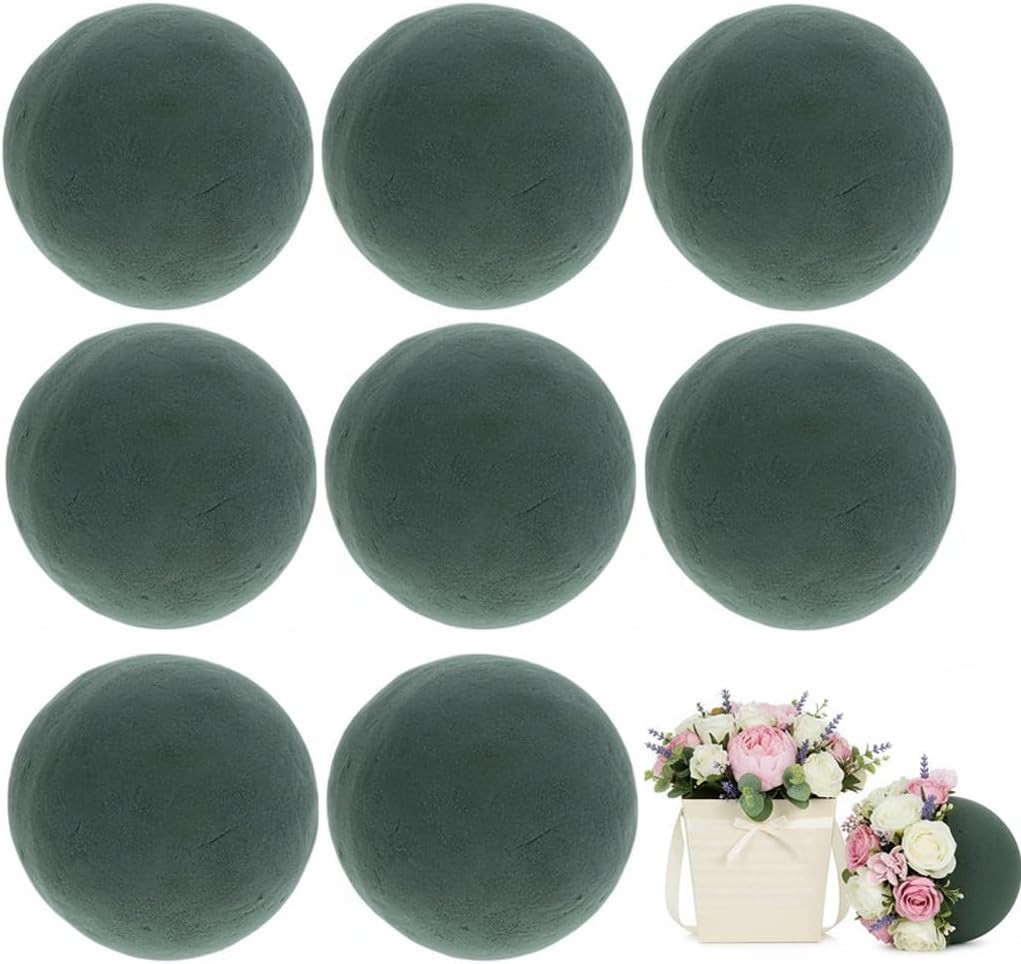 8 Pcs Floral Foam Balls 3.54'' round Green Wet Dry Flower Foam Arrangement Spher