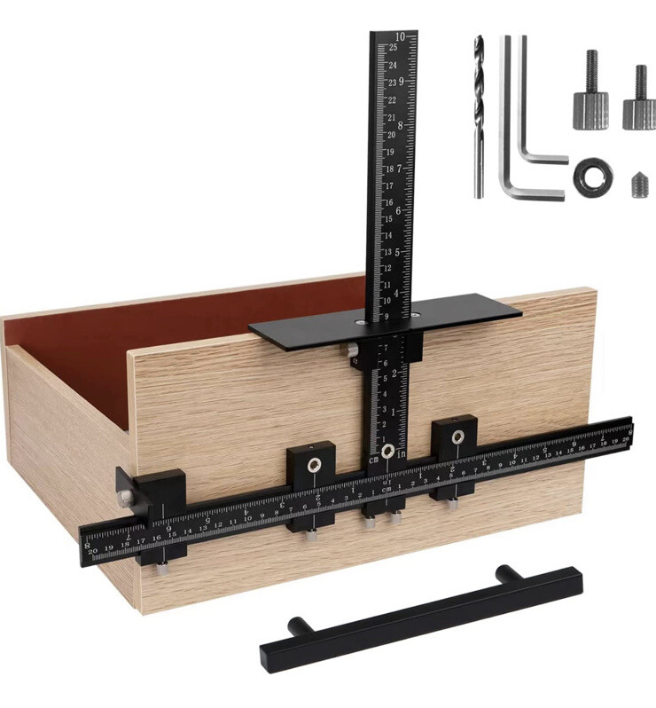Cabinet Hardware Jig for Handles, Adjustable Template with Convenient and Precis