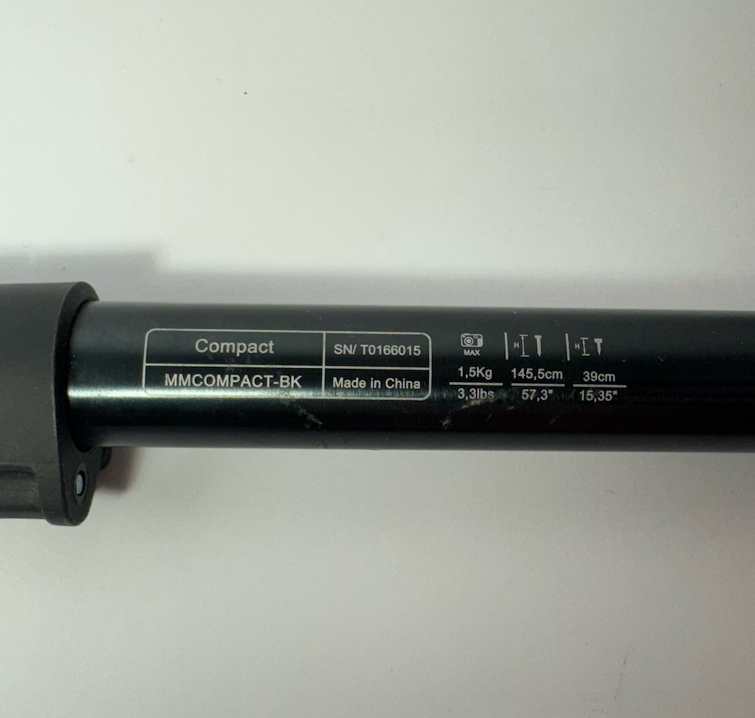 Manfrotto Compact Monopod MMCOMPACT-BK Headless 57.3in Max 3.3lb