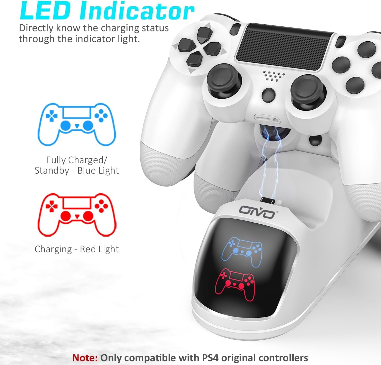 PS4 Controller Charger Dock Station, OIVO PS4 Controller Charge Dock Stand with