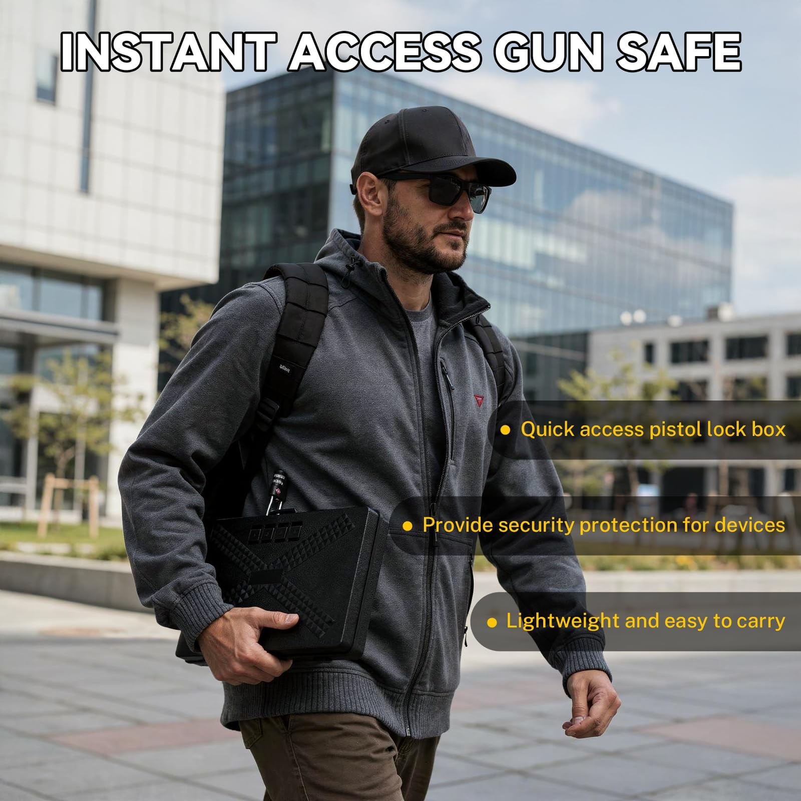 Gun Safe for Handgun, Mechanical Lock Pistol Safe with TSA Padlock,Quick Acce...