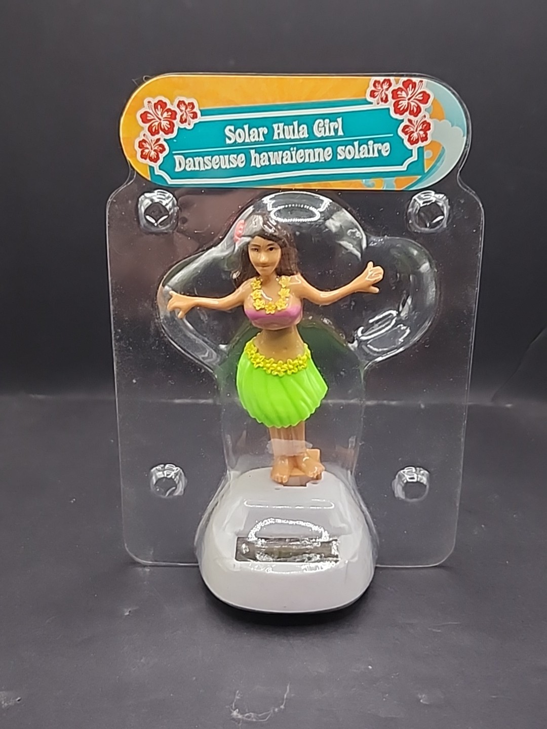 Solar Bright Light/Sun Dancing Green Hula Girl Bobble Head Indoor Outdoor New 4"