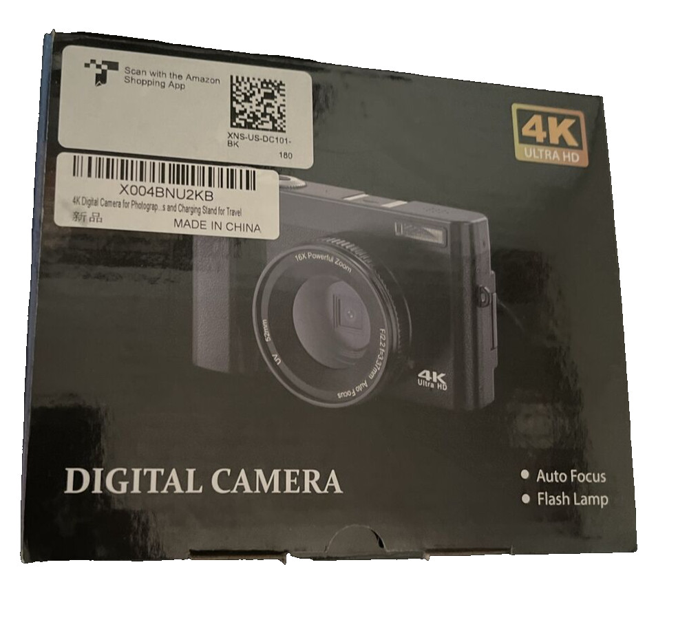 4K Digital Autofocus Vlogging Camera 3'' 180 degree Flip Screen 16X Digital Zoom