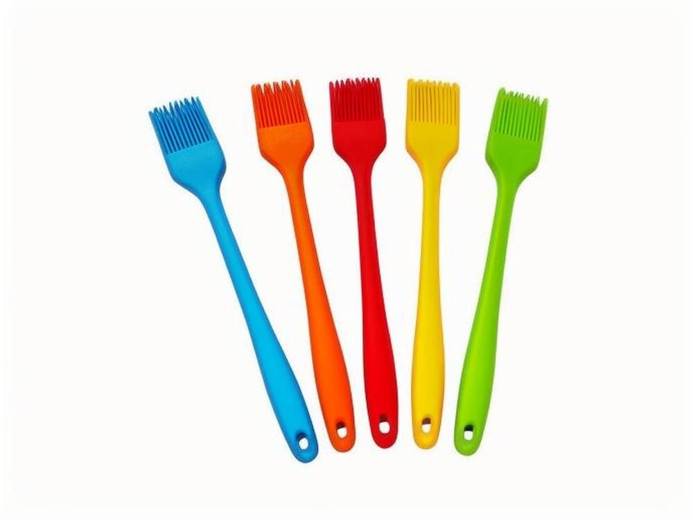 5 Pcs Silicone Basting & Pastry Brushes Set - Oil Brush for BBQ, Kitchen, Party