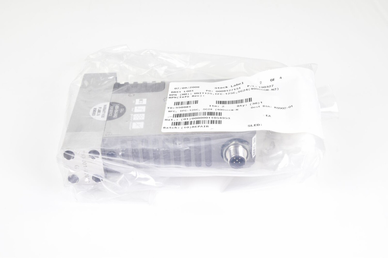 CELERITY 0190-19317-001, IFC-125C, Mass Flow Controller, 400sccm-N2