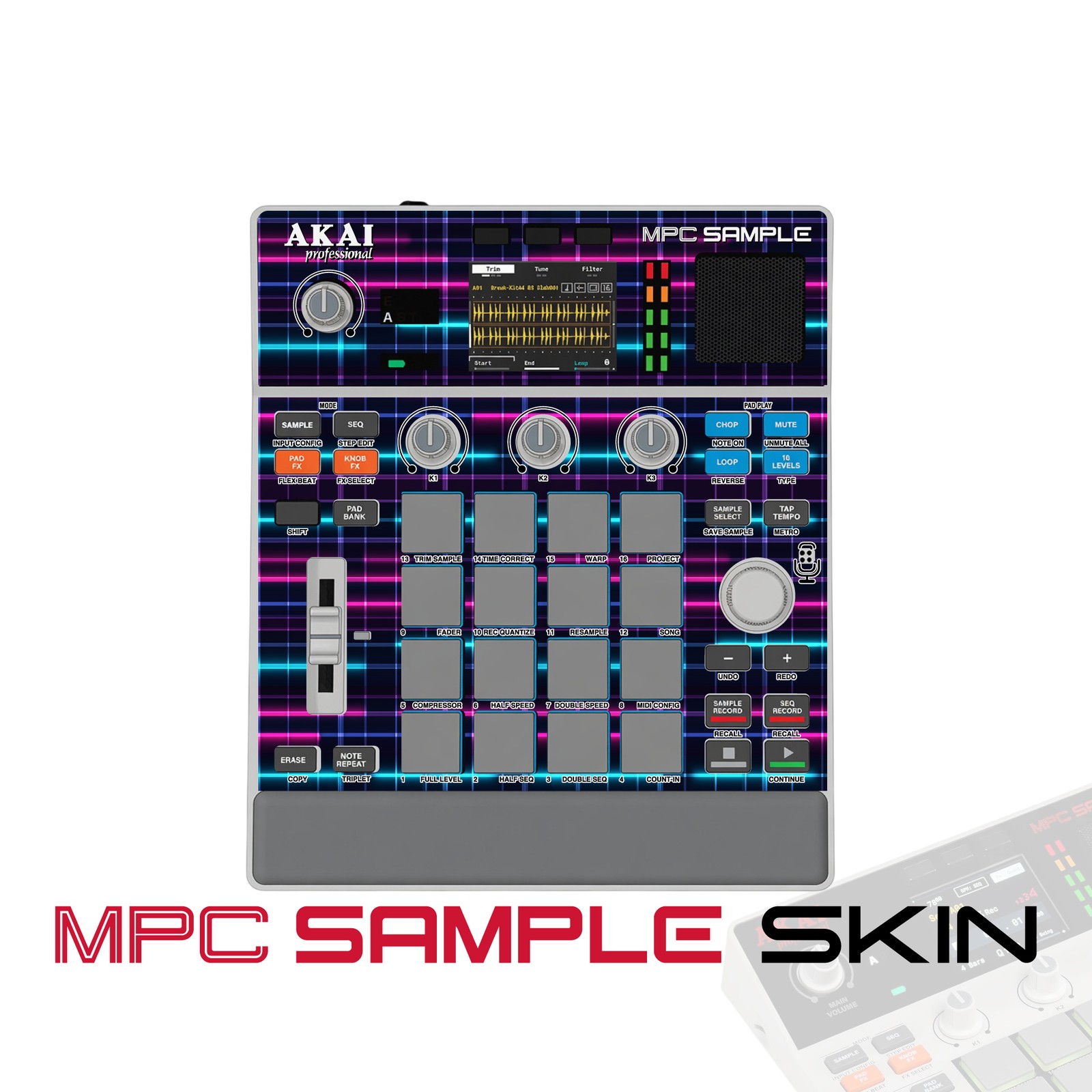 Akai MPC Sample Skin / Neon Grid Pulse