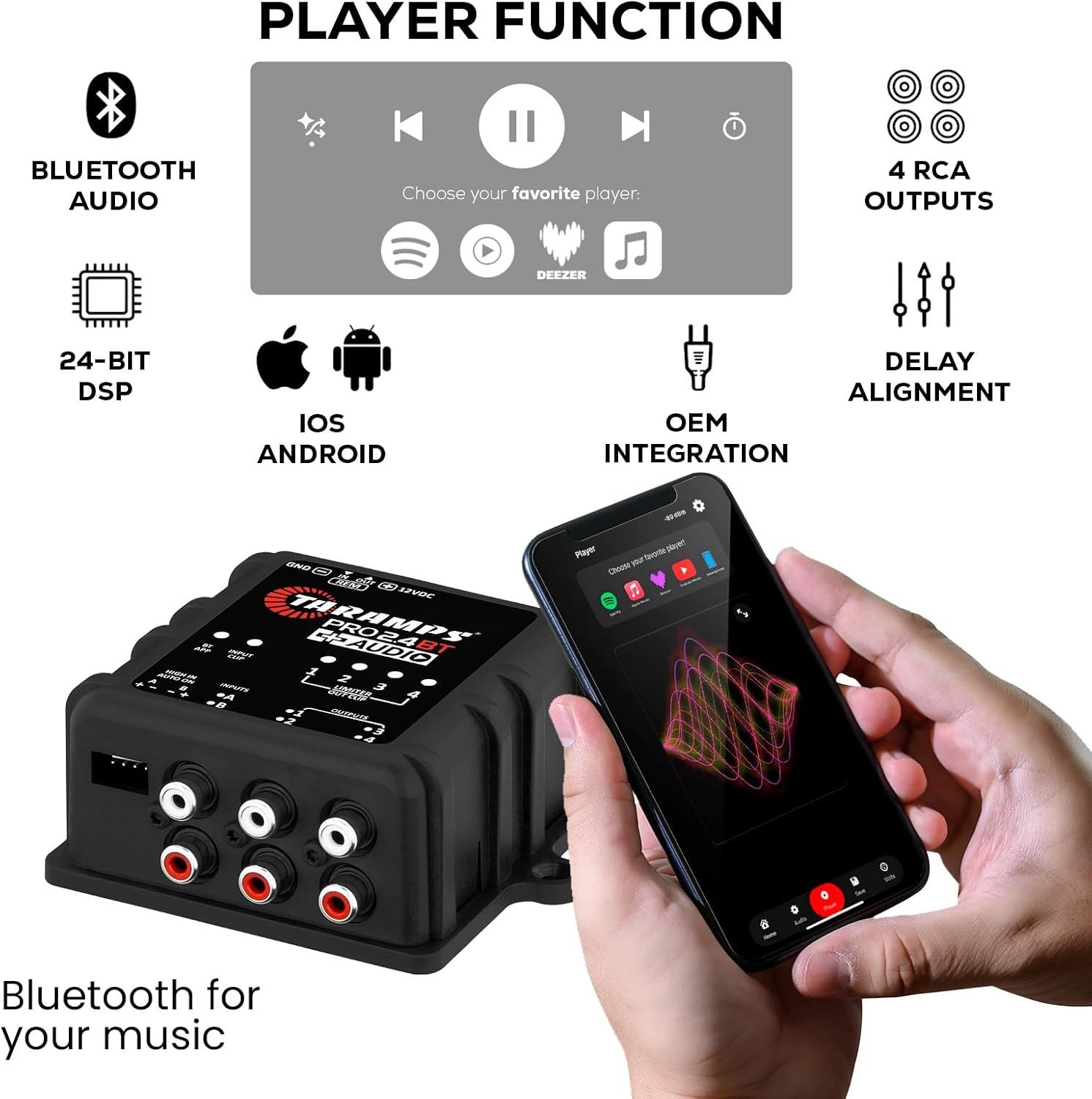 Taramps PRO 2.4BT + Audio Digital Audio Processor with Bluetooth Audio Player