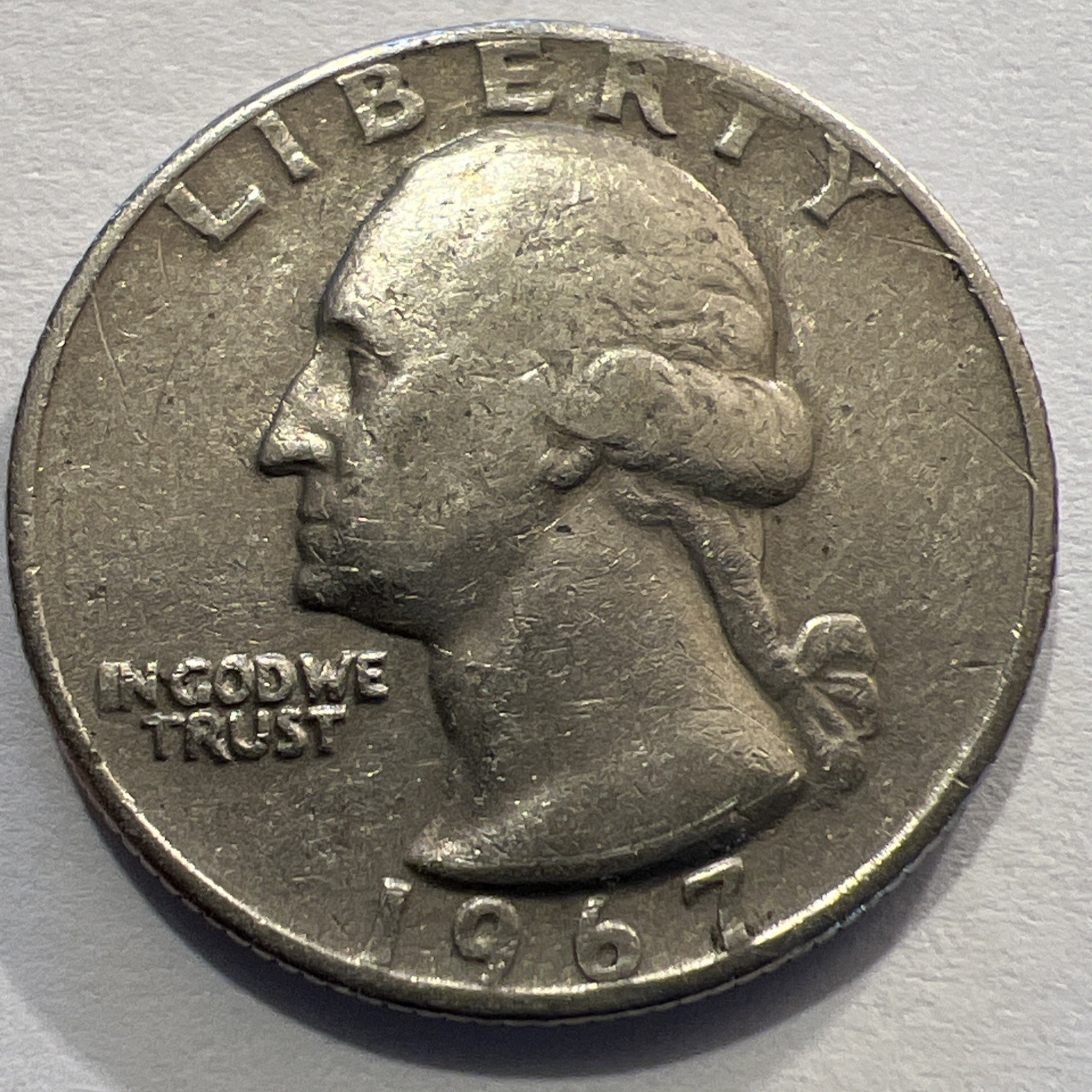 RARE 1967 Washington Quarter No Mint Mark 1960s