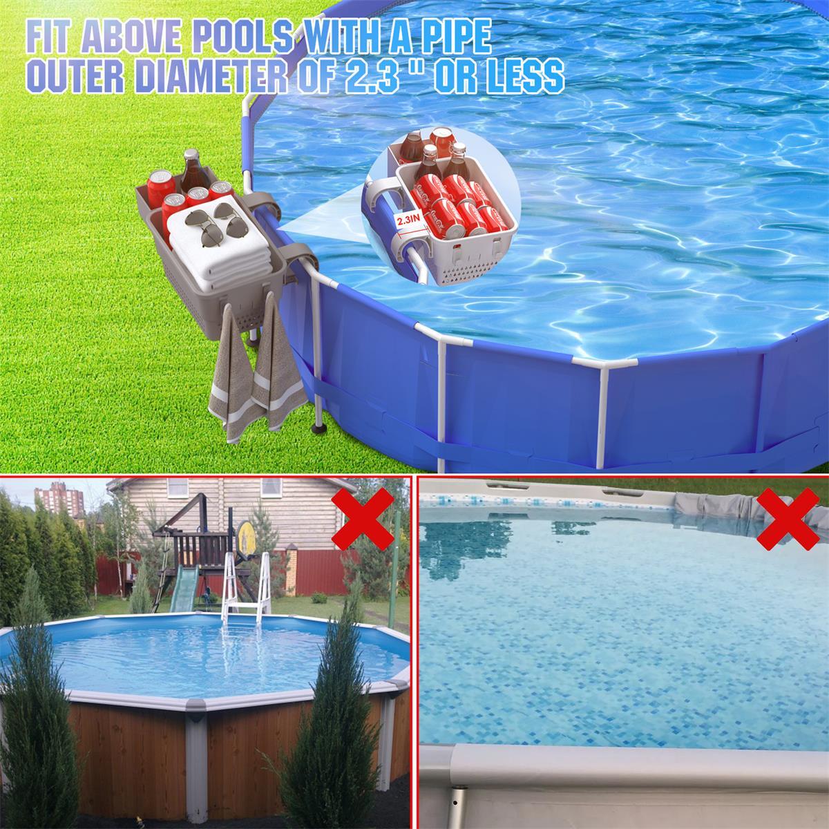 2 Packs Basket Above Ground Poolside Storage Basket for Above Ground Pool US
