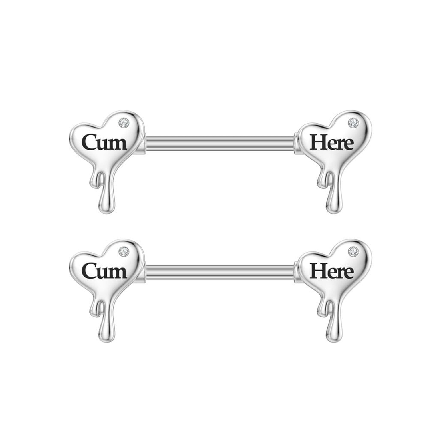 14G Surgical Steel Letter Nipple Rings for Women Girls Heart Piercing Barbell...