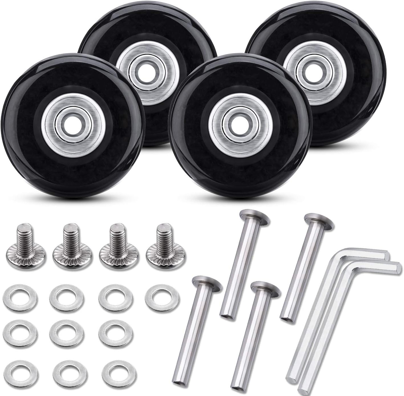 Set of 4 Luggage Suitcase Replacement Wheels Repair Axles Repair Kit 50x18mm
