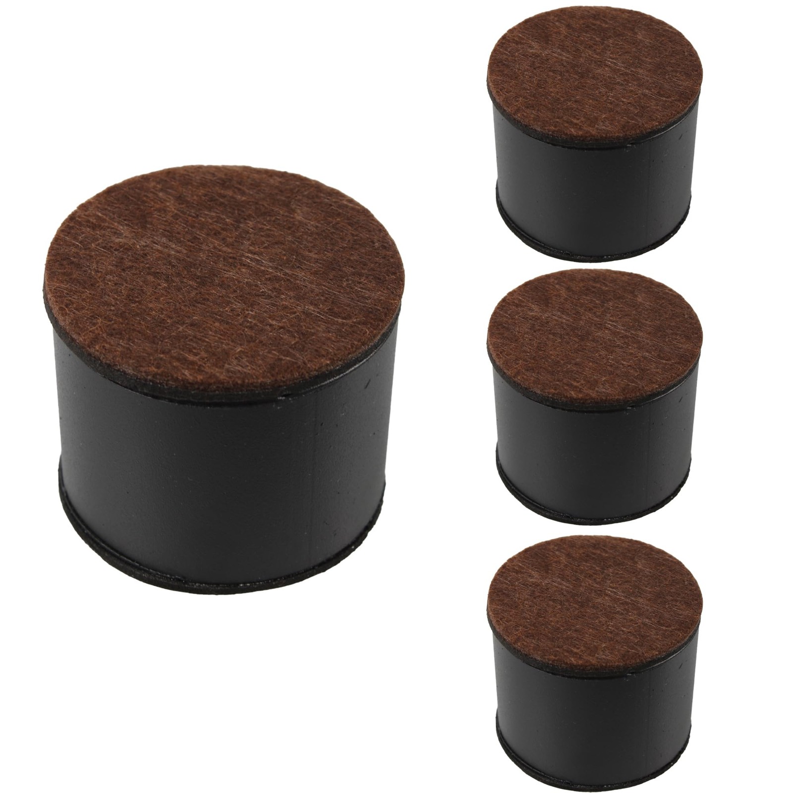 4 PCS 2 Inch SelfAdhesive Round Furniture Riser Black Carbon Steel Heavy