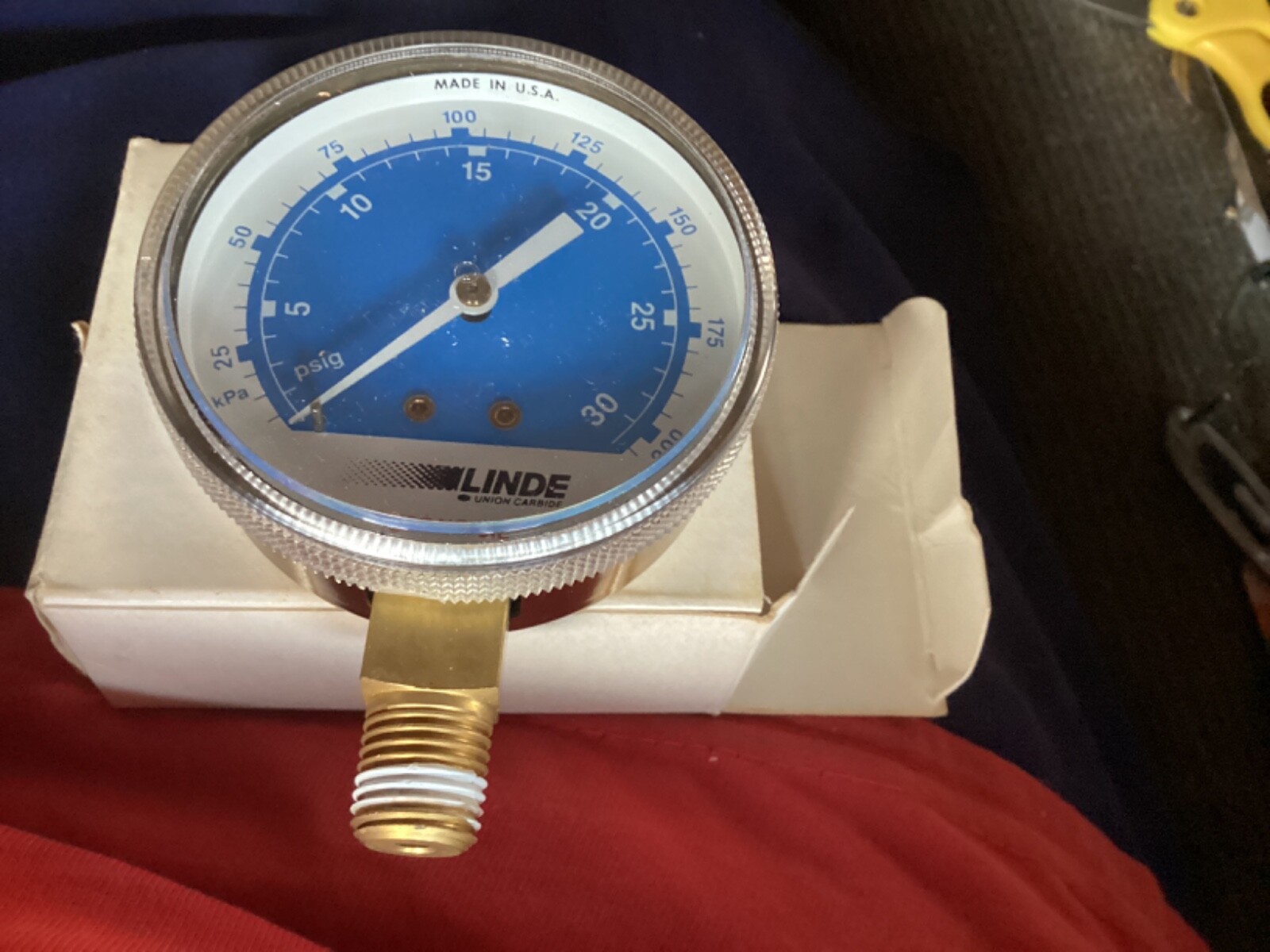 Vintage Linde Union Carbide 0-400 Psig 2700 Kpa Regulator Pressure Gauge  999531