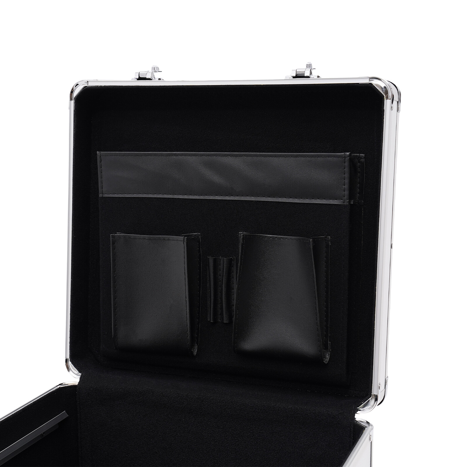 Vinyl Record Storage Box with Combination Lock for 50 Records, Silver