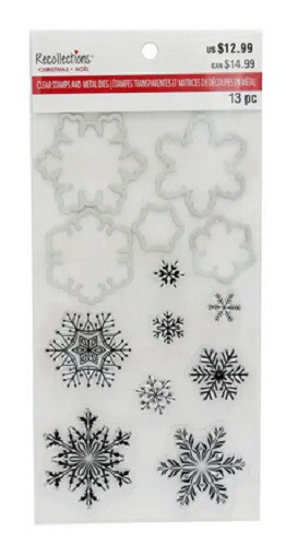 Recollections Snowflakes Stamps & Dies Christmas Holidays Winter 13 pc Set