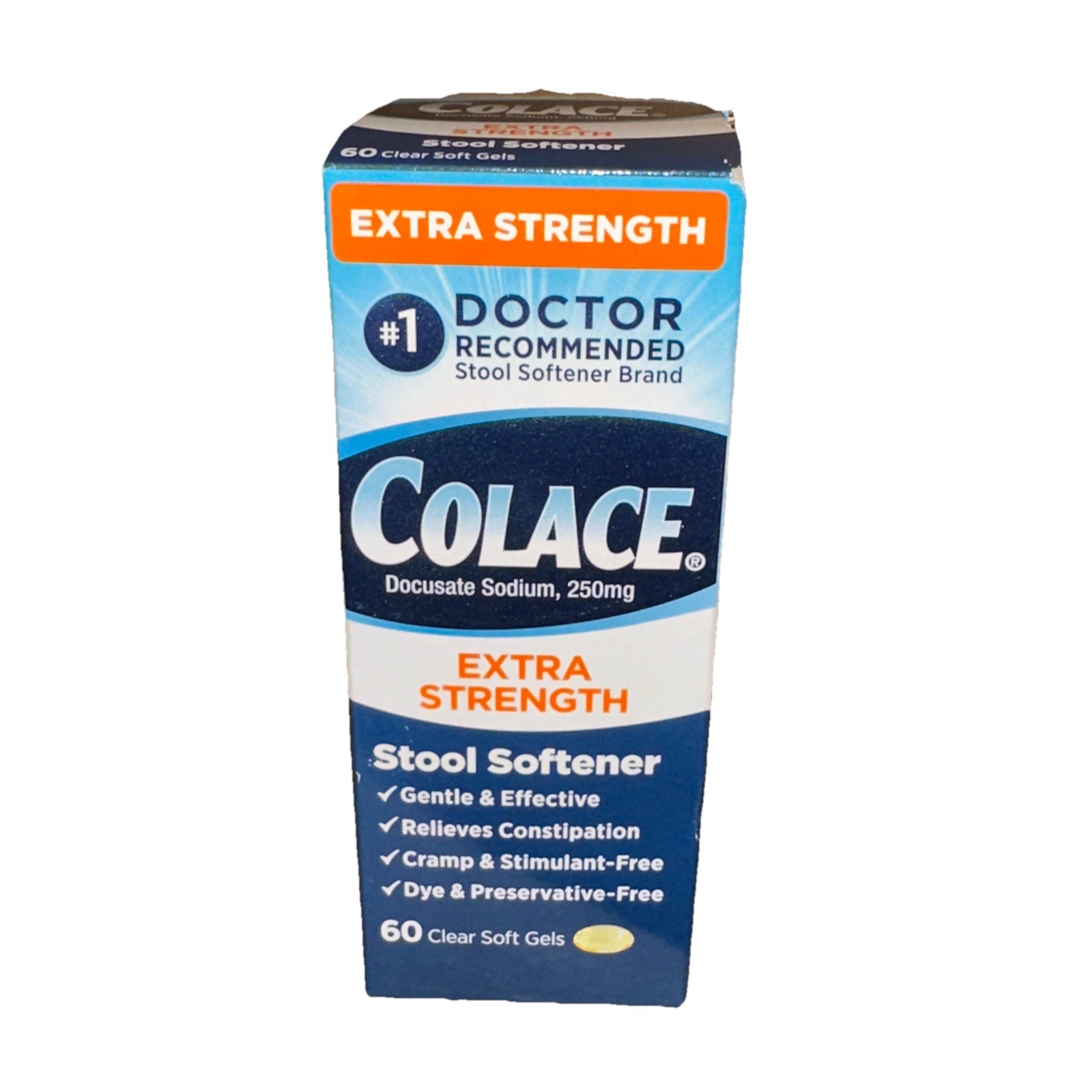 Colace Extra Strength  Stool Softener 250 mg 60 Gels   Ex 11/26