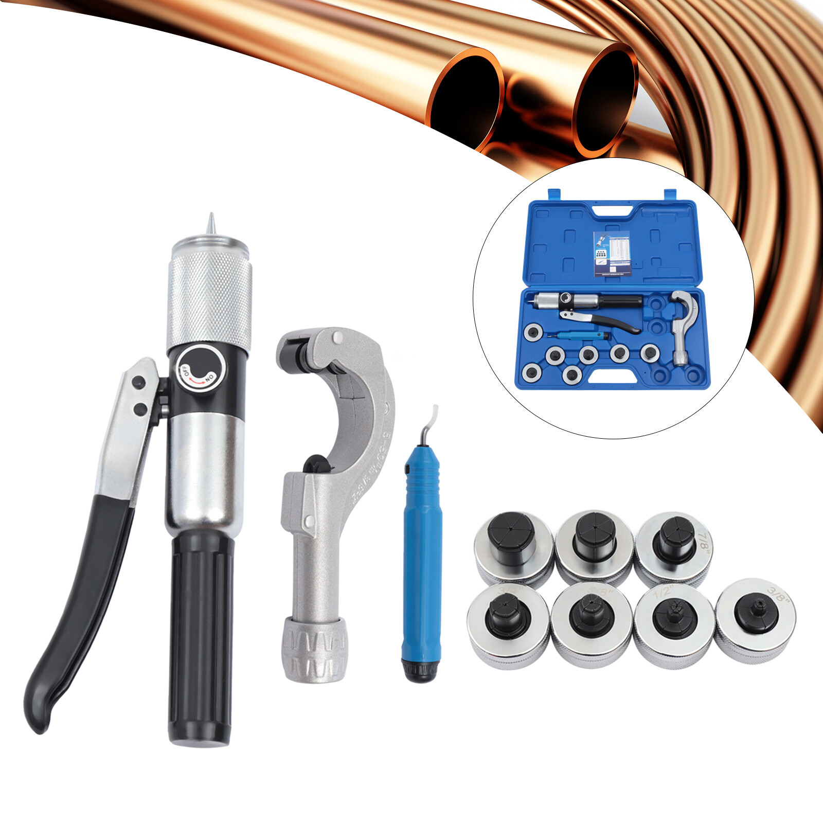 HVAC Hydraulic Swaging Tool Kit Fit Copper Tubing Expanding Copper Tube Expander