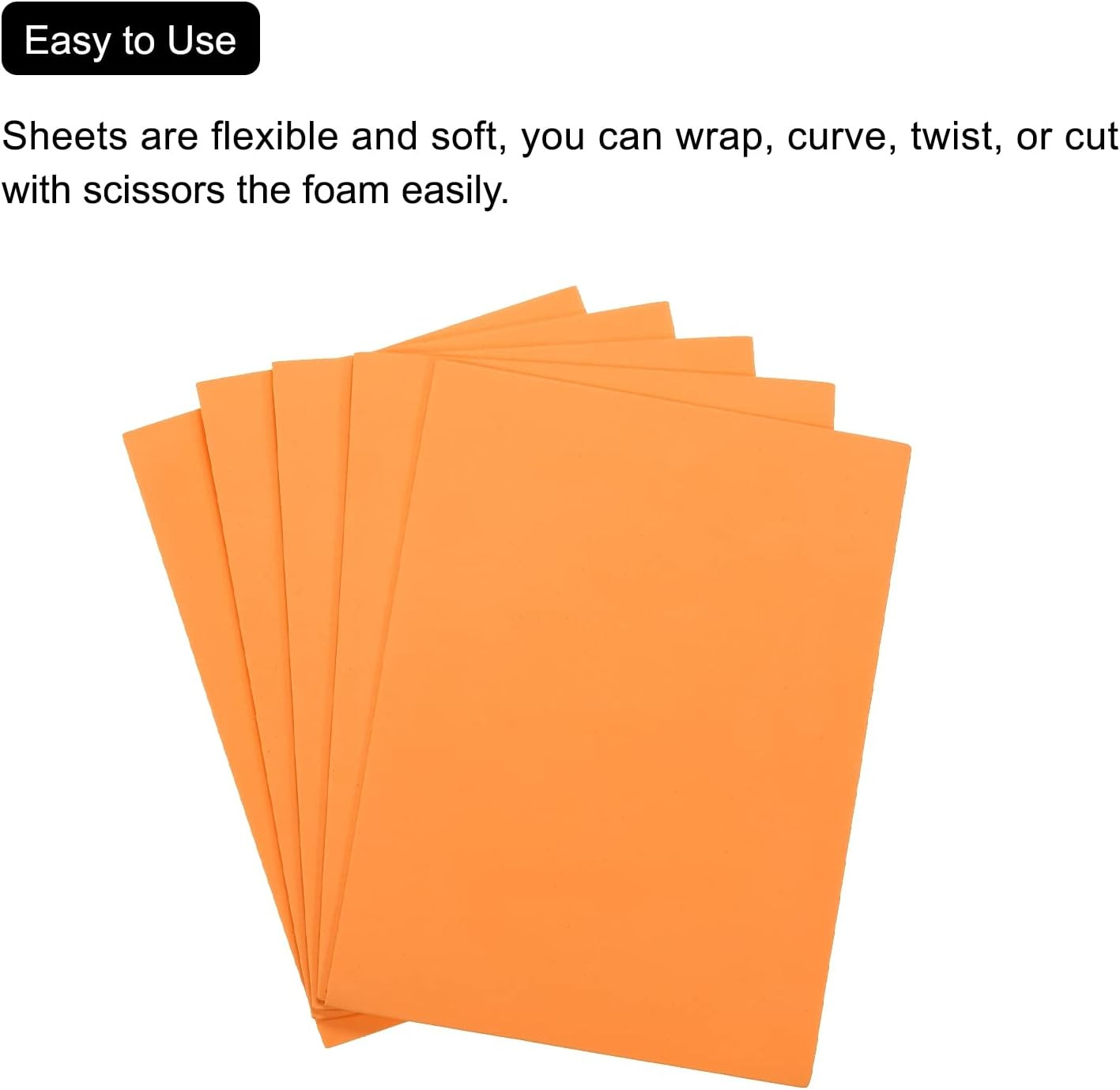 EVA Foam Sheets Orange 7.6 Inch X 5.9 Inch 2Mm Thickness for Crafts DIY Pack of