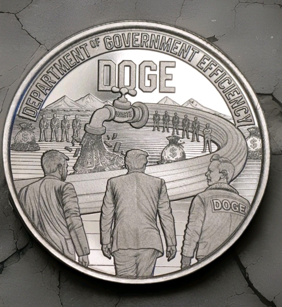 1 Oz Silver Trump Round Coin DOGE 47th Limited Edition