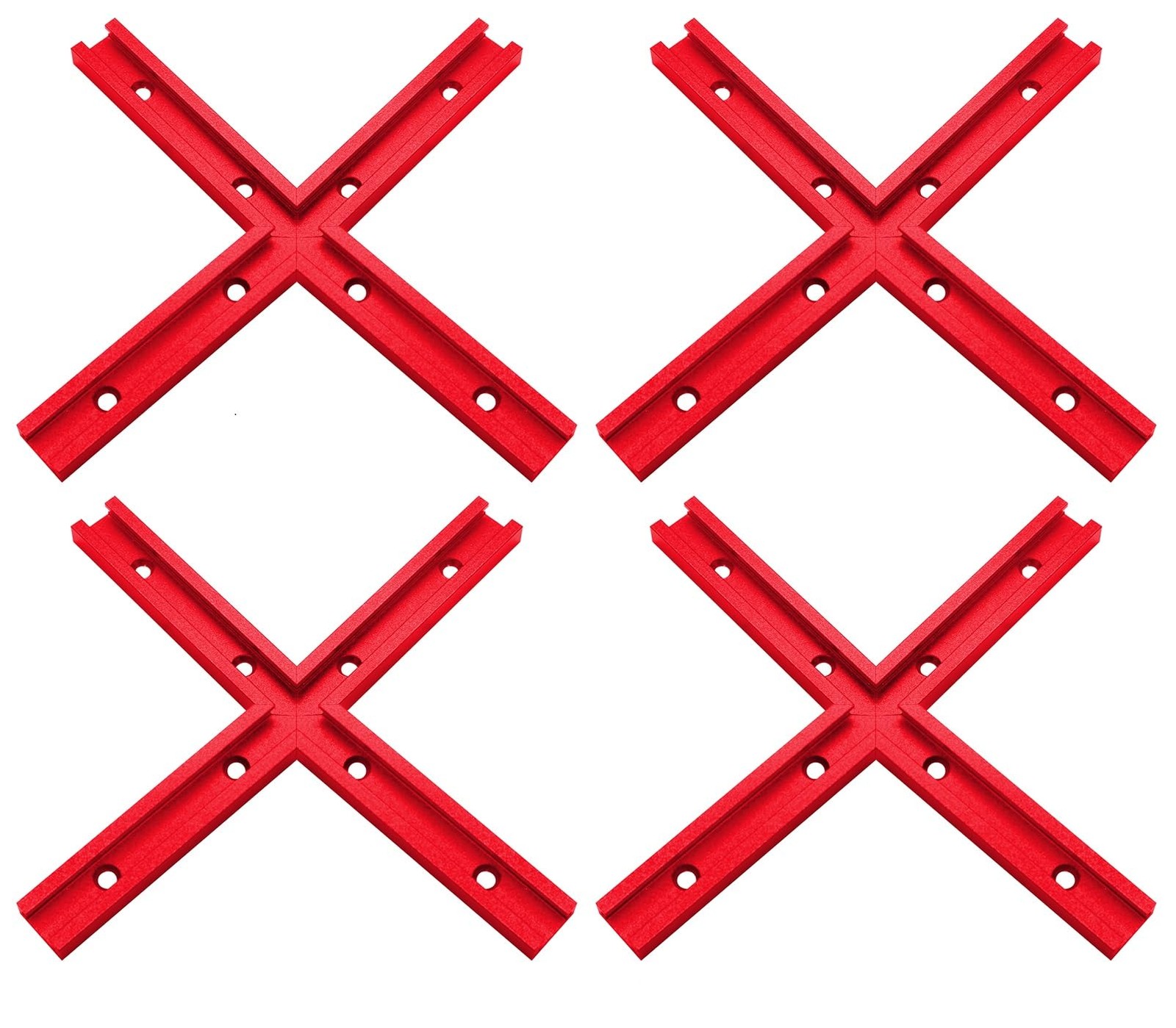 4 Set T Track Intersection Kit Red Woodworking Universal Aluminum Tool