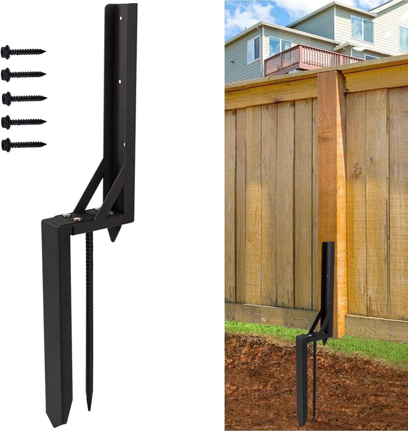 1PCS Fence Post Repair Kit Heavy Duty Fixer Anchor Ground Spike, 1 PCS
