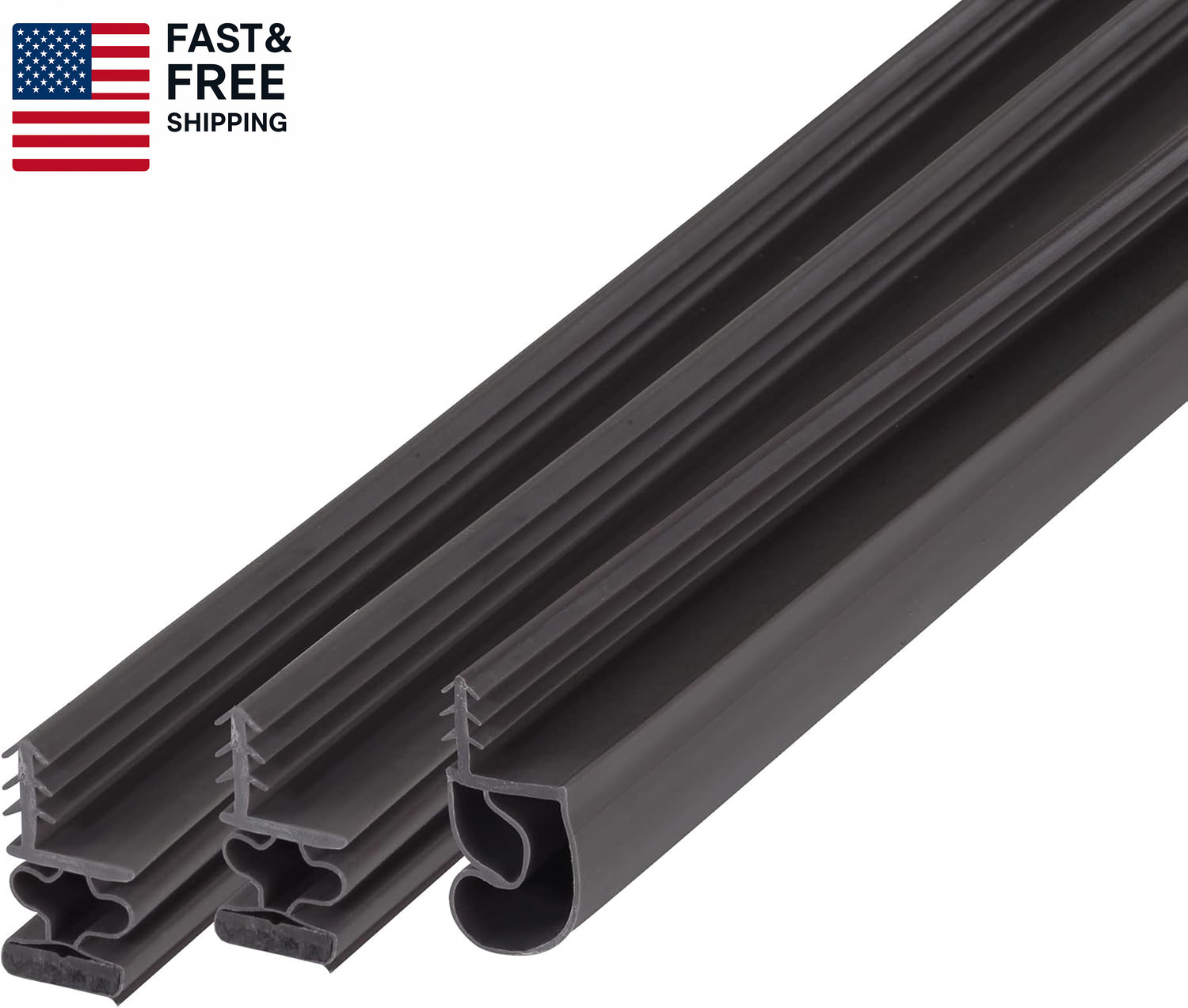 01636 Brown Vinyl with Magnetic Strip Top and Sides Door Seal Kit for Steel Door