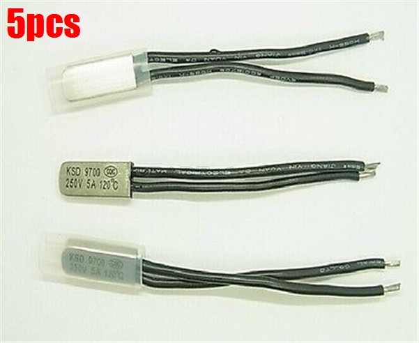 5Pcs Thermal Protector Temperature Switch Bimetal Disc Thermostat 120°C KSD97 ii