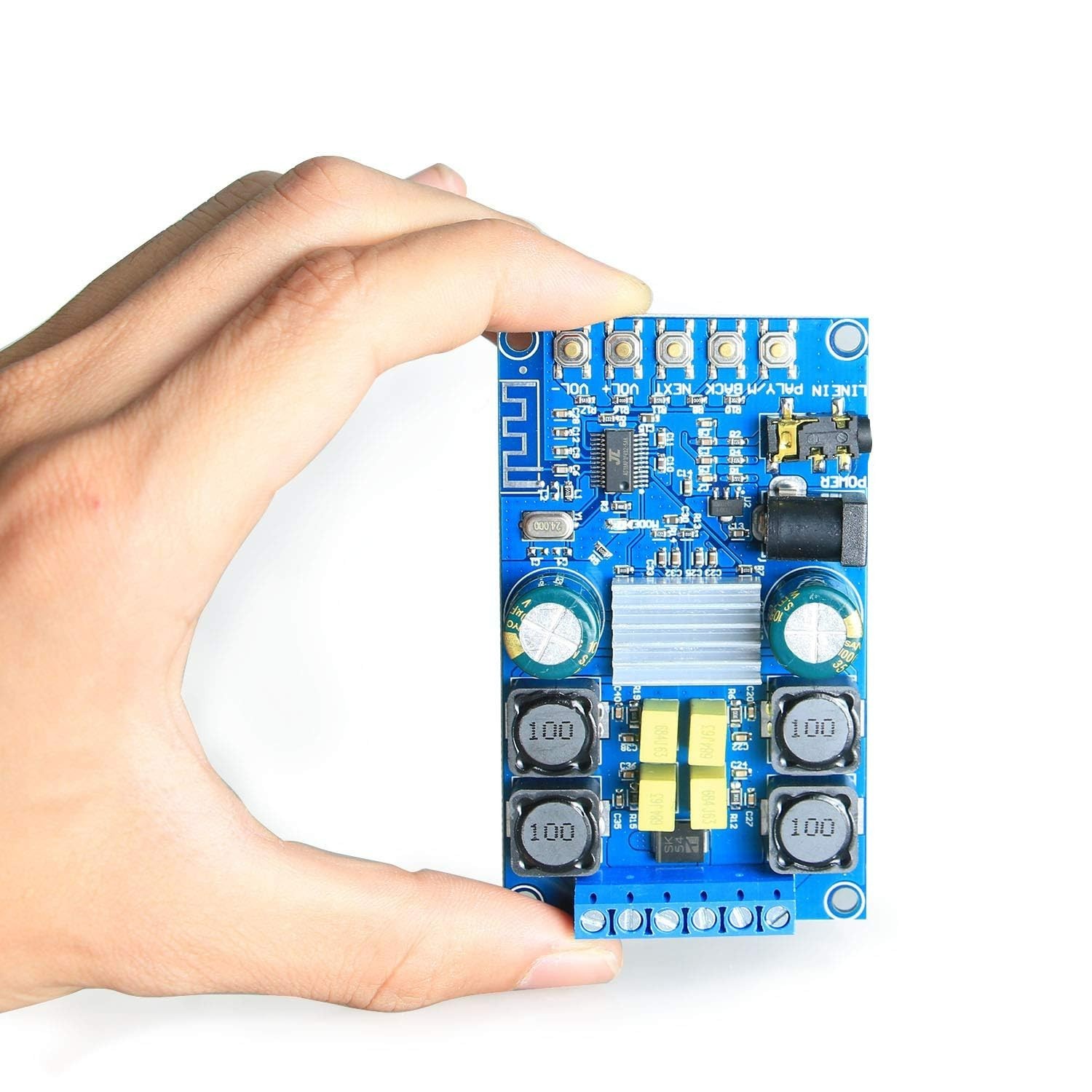 Compact 50W+50W Bluetooth Audio Amplifier Board with Easy Setup and Controls
