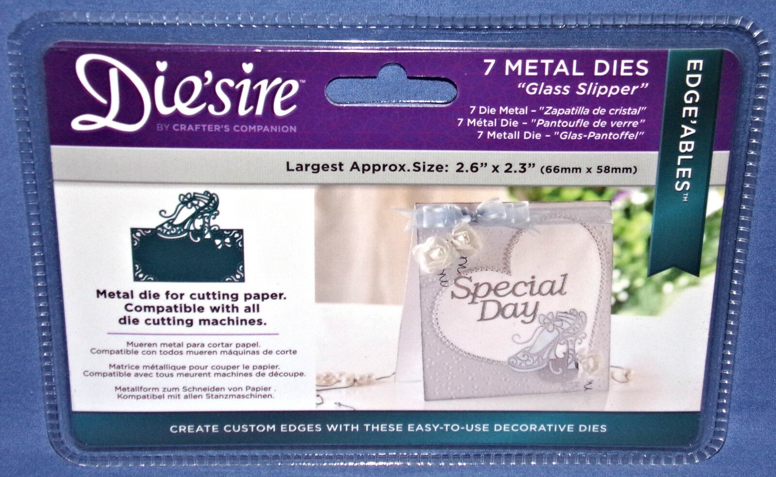 Edgeable Diesire Glass Slipper Die 7pc Shoe All New Crafters Companion Free Ship