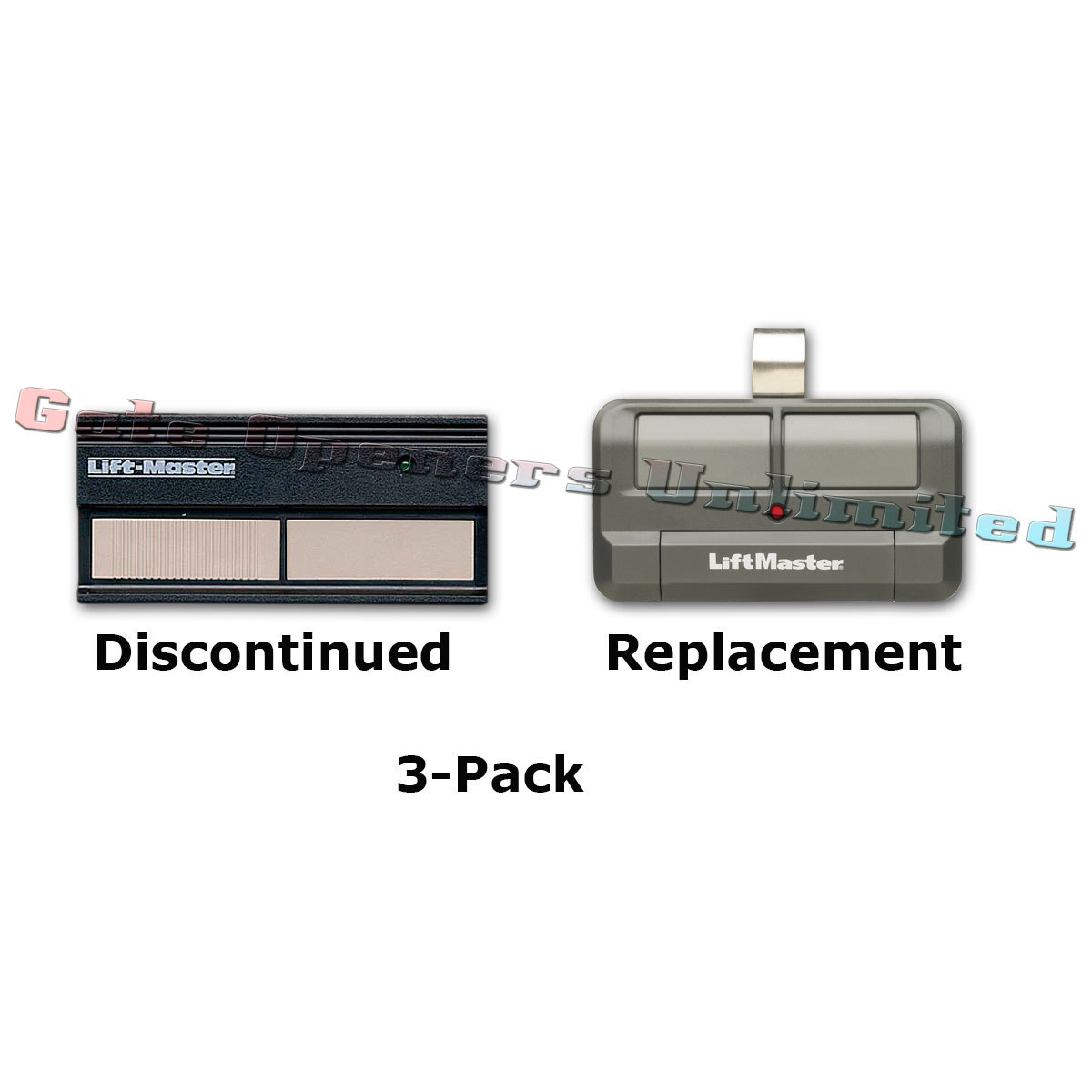 Liftmaster 62LM 3-Pack 2-Button Digital Remote Replaced by 892LT 2-Button