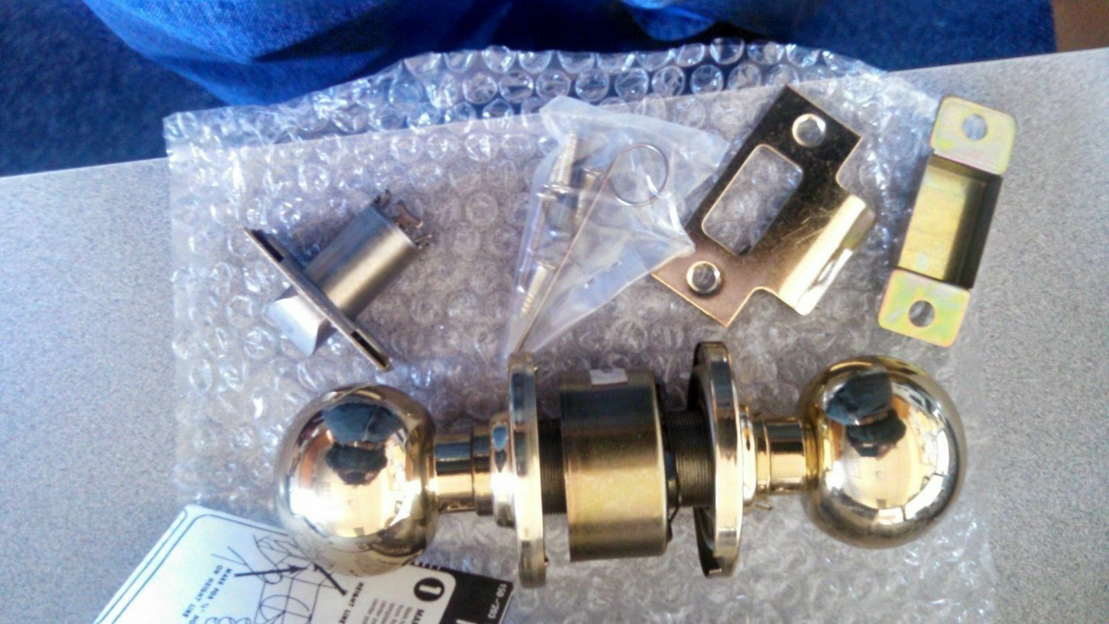 LOCKSMITH ARROW M02 BD US3 POLISHED BRASS CYLINDRICAL PRIVACY 2 3/8" B.S.BALL