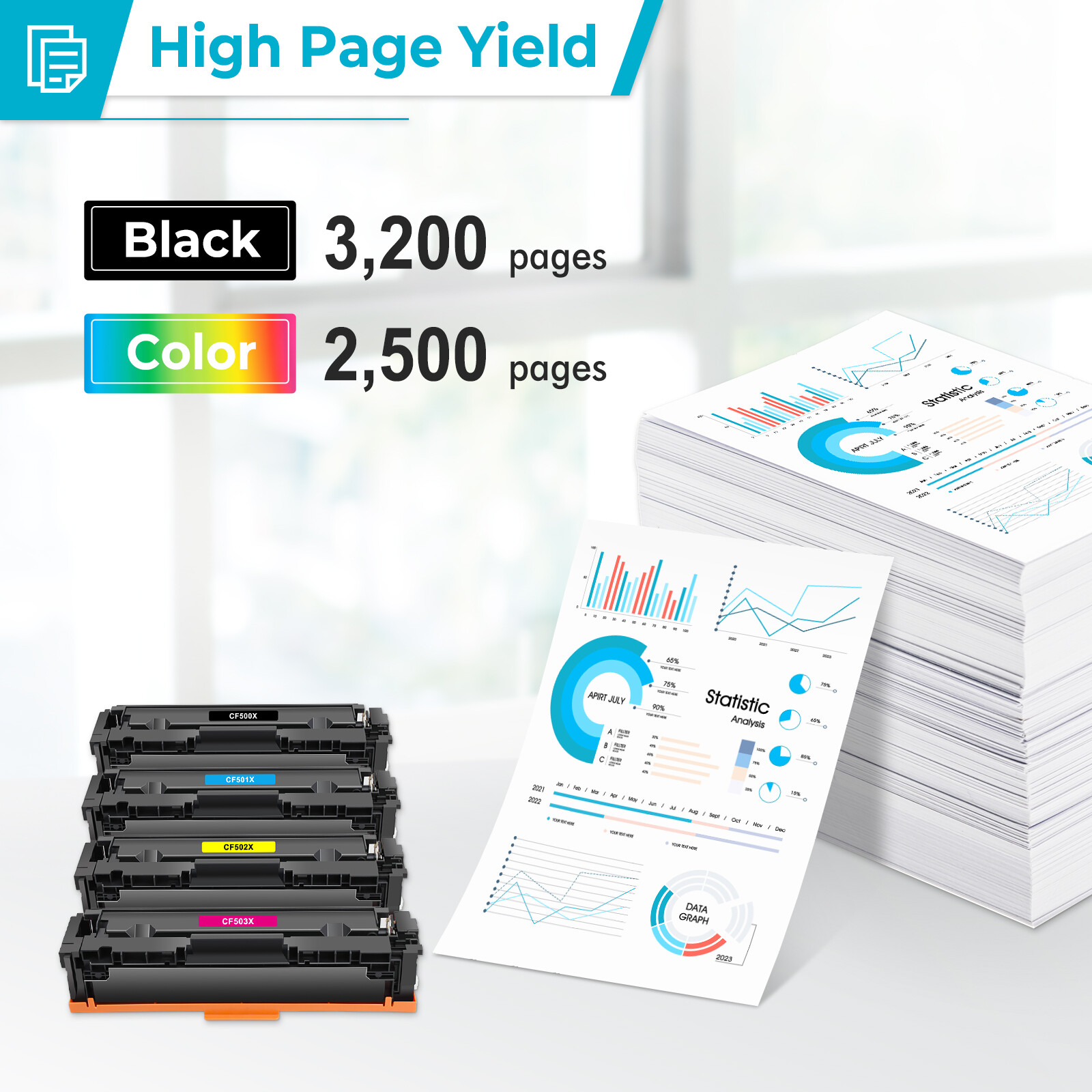 Toner For HP CF500A 202A CF500X 202X Color LaserJet Pro MFP M281fdw M254dw M281